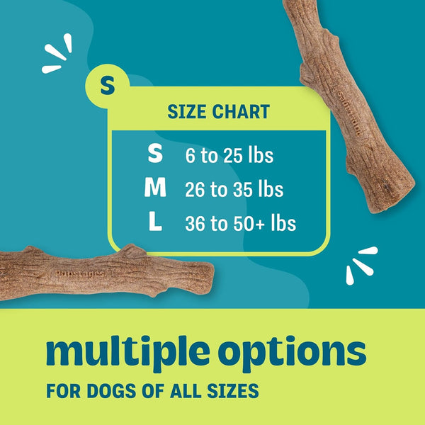 Pupstages Dogwood Dog Chew Toy, Made in the USA – Real-Wood Blend, Natural Flavor & Texture, Moderate Chewers, Small, 5.4"3