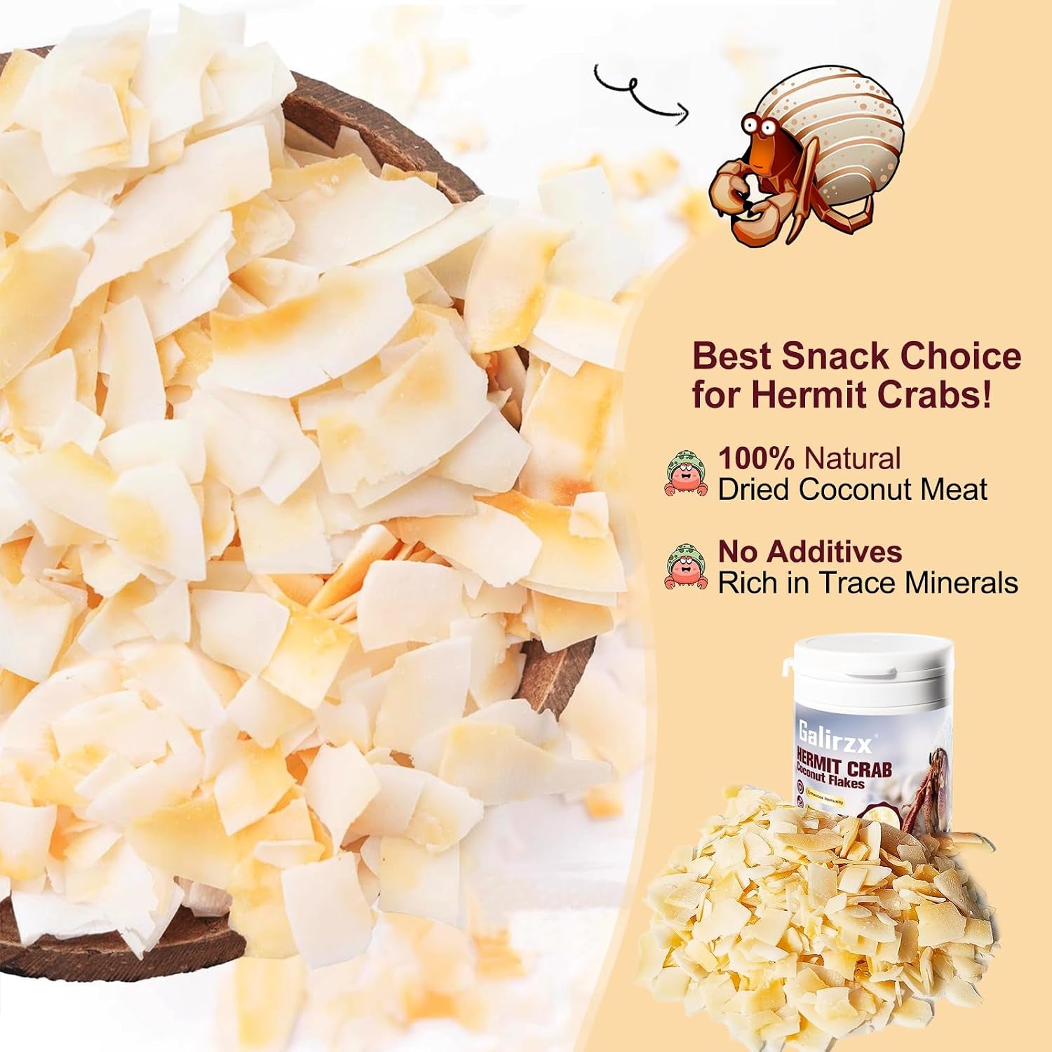 hermit-crab-food-baked-coconut-treat-natural-dried-coconut-flakes-for-hermit-crabs-healthy-additive-free-easily-digestible-crispy-snack-60g
