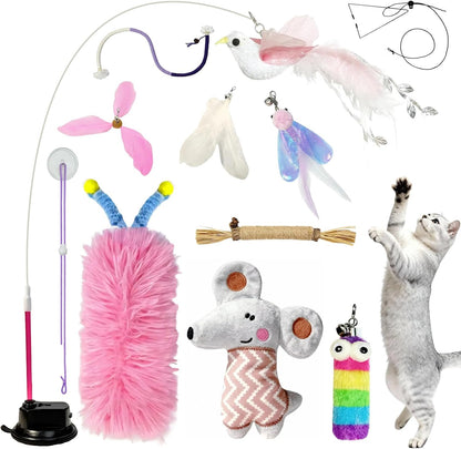 7-In-1 Kitten Toys for Indoor Cats with Washable Adhesive Suction Cup, Hanging Interactive Cat Toys, Silvervine Stick and Sisal Chew Rope Catnip Teething Toy for Bored Kitten10