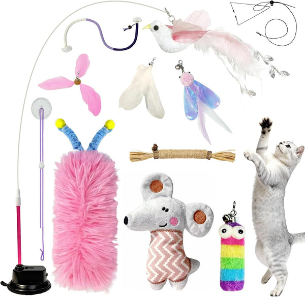 7-In-1 Kitten Toys for Indoor Cats with Washable Adhesive Suction Cup, Hanging Interactive Cat Toys, Silvervine Stick and Sisal Chew Rope Catnip Teething Toy for Bored Kitten10