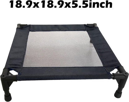 Pozico Elevated Pet Bed with Breathable Mesh for Small Cat and Dog, Raised Cooling Pet Cot for Puppy and Kitty, 18.9X18.9 Inch (Black Bed)6