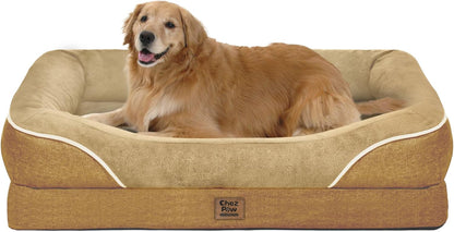 Chez Paw Waterproof Orthopedic XL Dog Bed for Large and Extra Large Dogs | Egg Crate Foam, 4-Sided Bolster Support, Waterproof Liner, Non-Slip Bottom, Machine Washable Cover, 42 X 30 Inch38