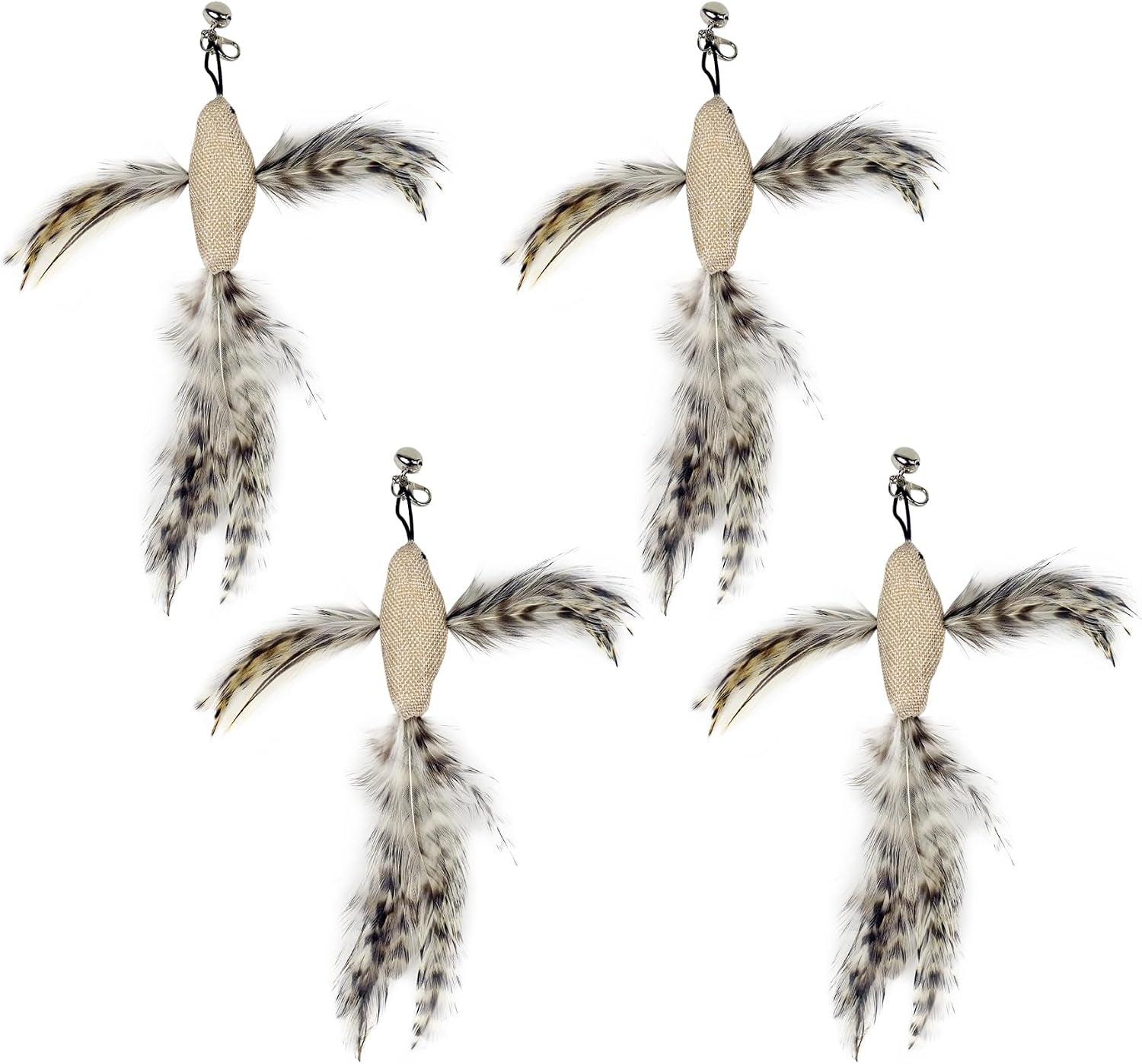 ttcat-3-pack-grasshopper-cat-wand-refills-realistic-green-insect-natural-feather-detachable-replacement-toy-with-bell-universal-lobster-clip-on-cat-teaser-attachments