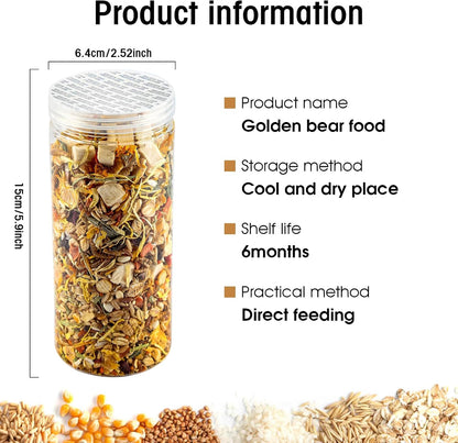 Abizoo Hamster & Gerbil Treat, Natural Health, Gourmet Hamster and Gerbil Food for Small Animals with Seeds, and Grains,Vitamin-Nutrient Fortified3