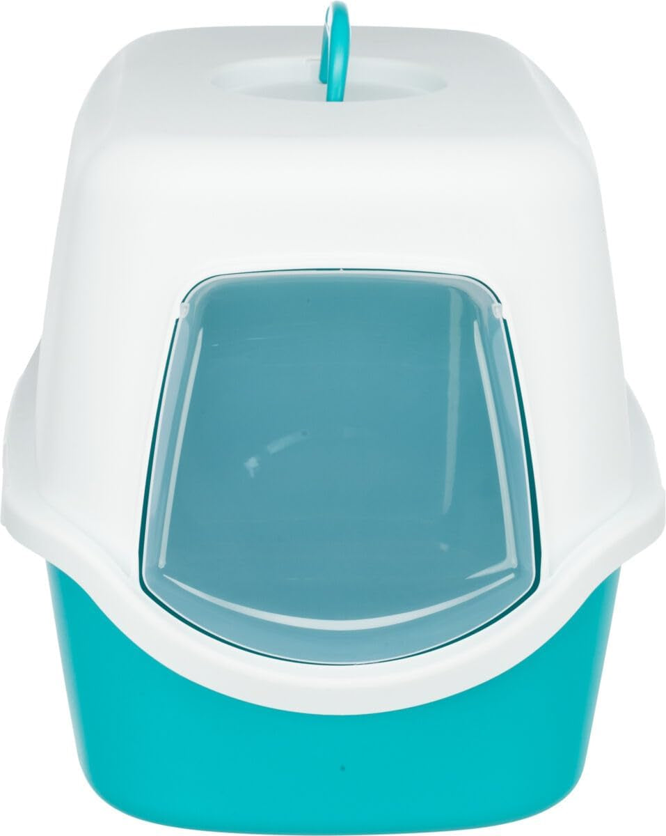 trixie-vico-litter-tray-for-cats-turquoise-white