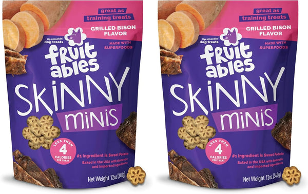 Fruitables Skinny Mini Dog Treats, Training Treats, Bacon & Apple, 12Oz | Healthy Dog Treats, Crunchy Dog Biscuits, Healthy Puppy Treats, Limited Ingredient, Training Rewards, Made in USA12