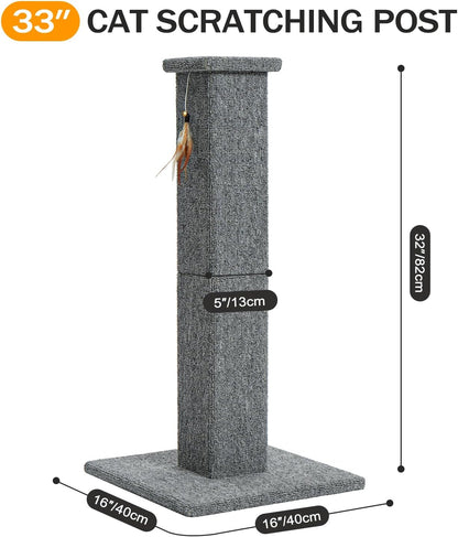 Made4Pets Cat Scratching Post for Indoor Cats, Carpet Cat Scratcher, 32" | Soft Carpet Surface for Cats That Prefer Fabric Scratching, Stable Base, Full-Body Stretching, Ideal for Kittens & Adult Cats2