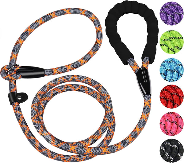 Dog Leash, 6 FT Heavy Duty Dog Leashes, Durable Premium Quality Strong Rope Slip Leash with Comfortable Padded Handle and Highly Reflective Threads for Small Medium and Large Dogs. (Black)9