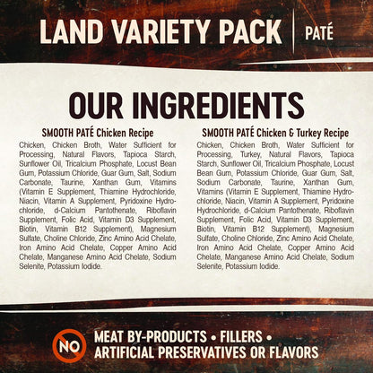 Wellness CORE Tiny Tasters Pate Variety Pack Adult Wet Cat Food, Natural, Protein Rich, Grain Free, Land Recipes, 1.75 Oz, Pack of 12 Pouches7