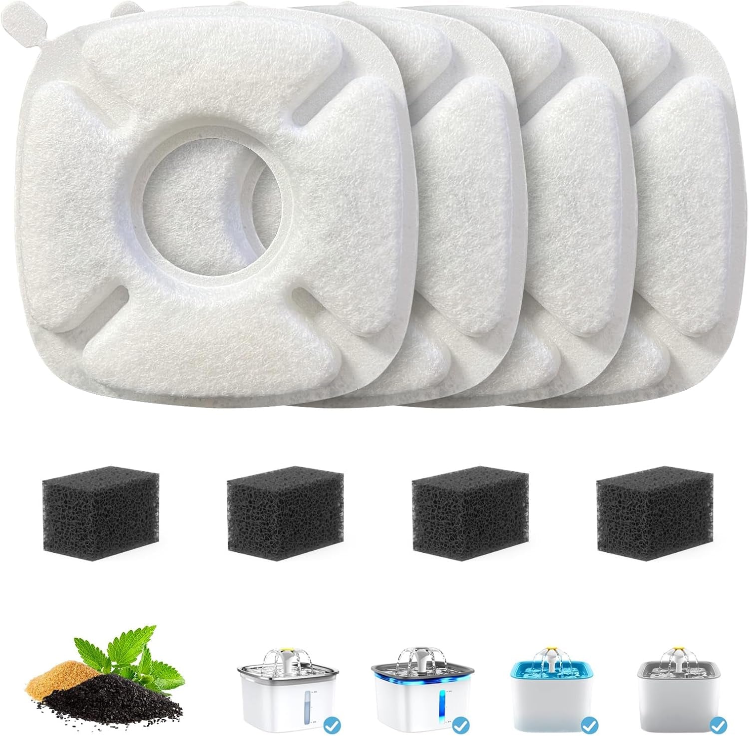 cat-water-fountain-filter-pet-drinking-fountain-filter-compatible-with-67-95-135-85oz-automatic-pet-dispenser-triple-filtration-dog-fountain-filter-4-pack-4-carbon-filters-4-sponge-filters