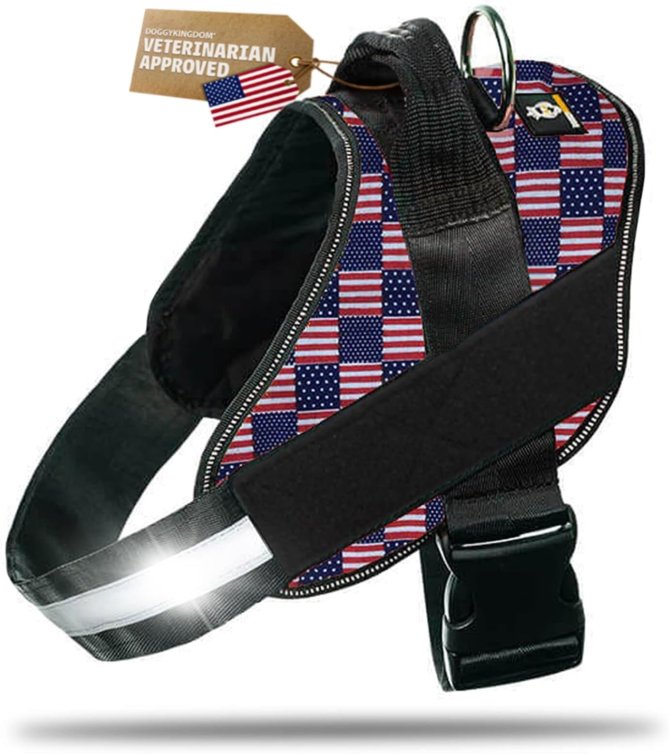 doggykingdom-no-choke-dog-harness-with-handle-and-patch-panels-adjustable-reflective-dog-vest-for-small-sized-dog-blue-s