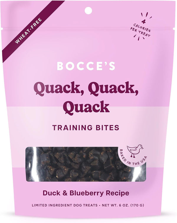 Bocce'S Bakery Quack Quack Quack Dog Training Treats, Duck & Blueberry, 6Oz1