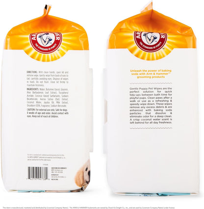 Arm & Hammer Puppy Grooming Wipes, Coconut Water, 100 Count | Paraben- and Sulfate-Free Formula with Coconut Water Gently Cleans Dogs and Puppies between Baths5