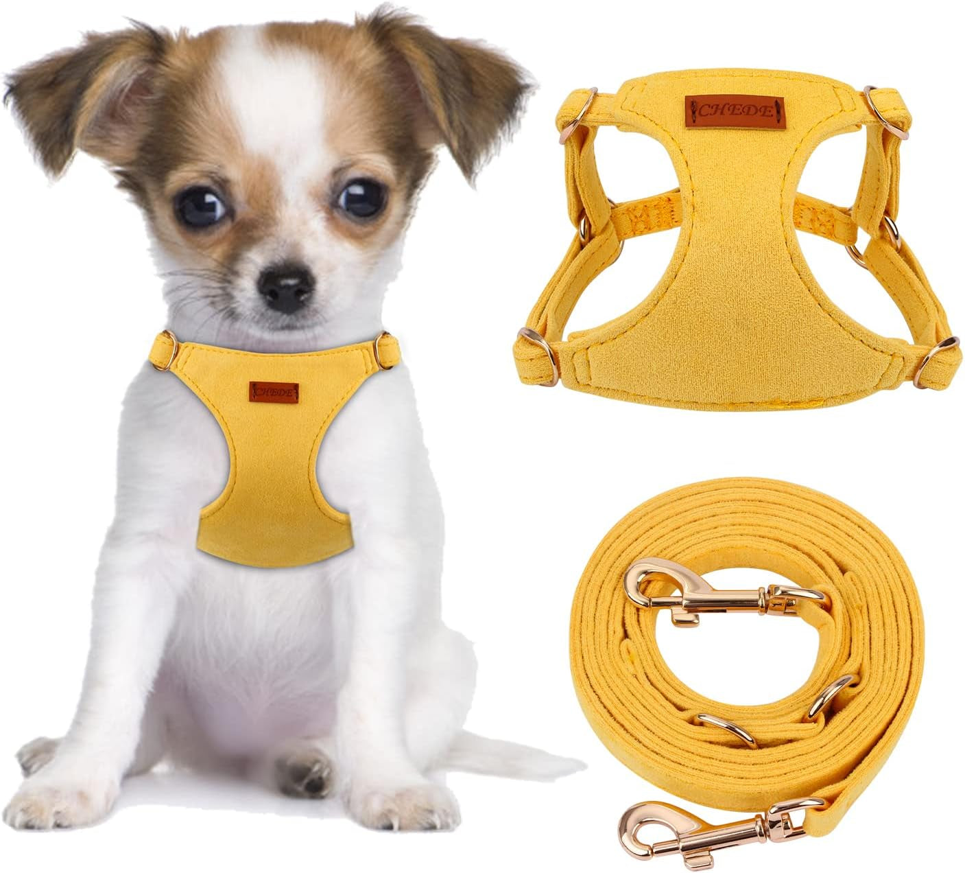 chede-no-pull-puppy-harness-and-multifunction-dog-leash-set-8-colors-soft-adjustable-no-choke-escape-proof-cute-lightweight-pet-vest-harness-for-small-and-medium-dog