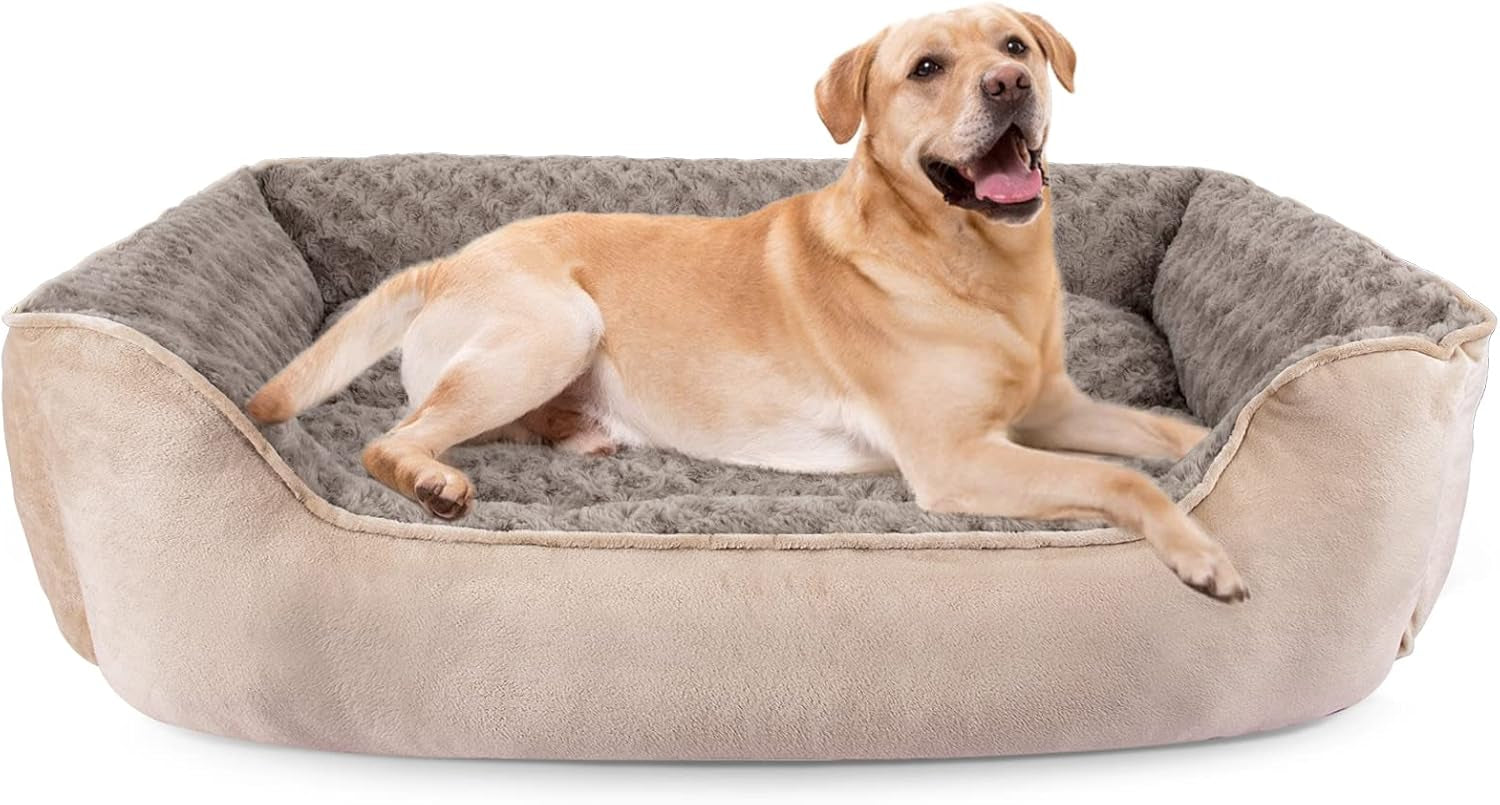joejoy-rectangle-dog-bed-for-large-medium-small-dogs-washable-orthopedic-sofa-bed-soft-breathable-puppy-pet-cuddler-durable-calming-dog-bed-with-anti-slip-bottom-multiple-sizes-beige