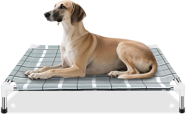 Elevated Dog Bed, Raised Cooling Lifted Dog Cot for Indoor & Outdoor | Cooling Breathable outside Portable Dog Hammock Bed for Small Pet ,Non-Slip Feet, Stainless Steel Frame10