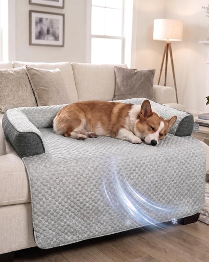 Cooling Dog Bed/Mat for Couch,Medium Size(41" X 37") Cooling Mat for Dog | Non-Slip&Manchine Washable,Ice Silk Cool Fiber Keep Pets Cool & Comfortable,Protects Sofa from Fur & Scratches1