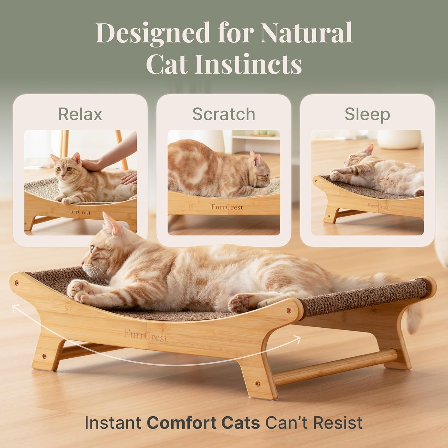 xl-sisal-cat-scratcher-bed-with-elevated-hammock-for-indoor-cats-replaceable-natural-sisal-pad-large-cat-lounge-anti-slip-no-wobble-bamboo-frame-olive-green