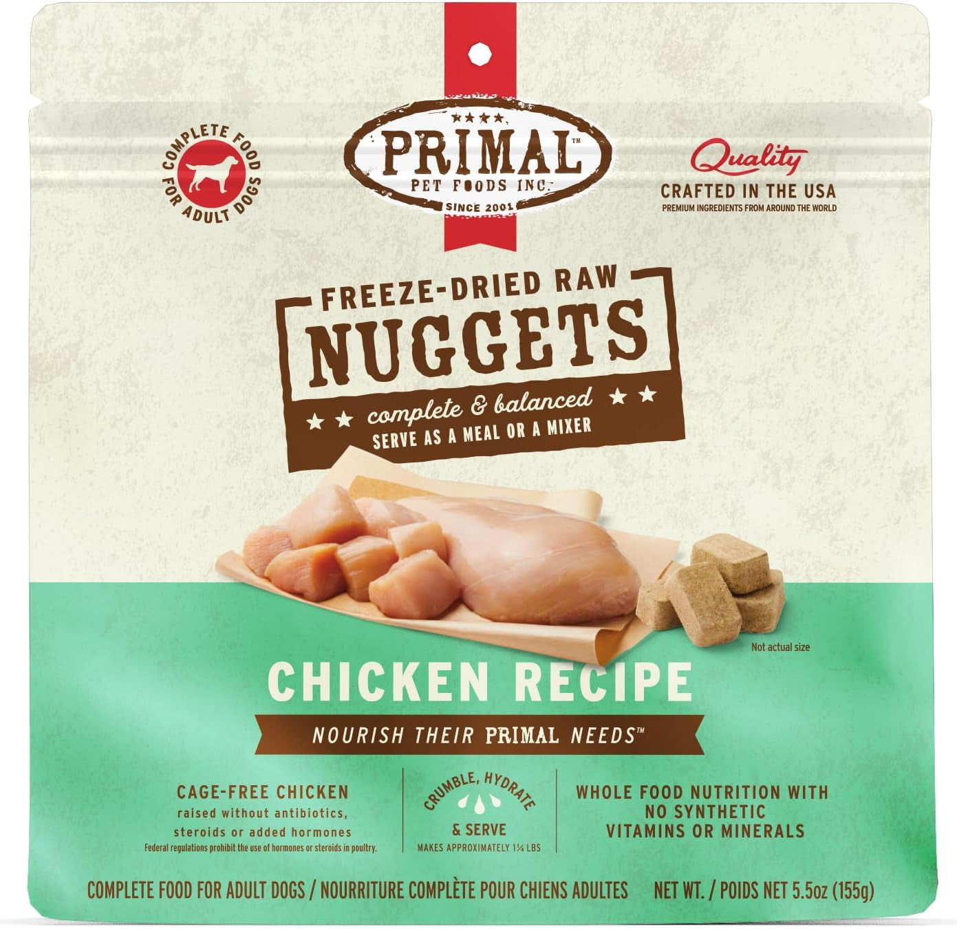 primal-freeze-dried-dog-food-nuggets-chicken-complete-balanced-meal-topper-or-treat-premium-healthy-grain-free-high-protein-raw-dog-food-14-oz-complete-balanced-nutrition-meal-topper-or-treat-grain-free-high-protein-no-synthetic-vitamins-minerals