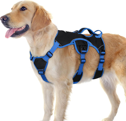 Rabbitgoo Escape Proof Dog Harness for Large, No Pull with Lift Handle | No Escape, Full Soft Padded, Reflective Adjustable Vest, Leash Clip for Walking Hiking Training, Black, Large44