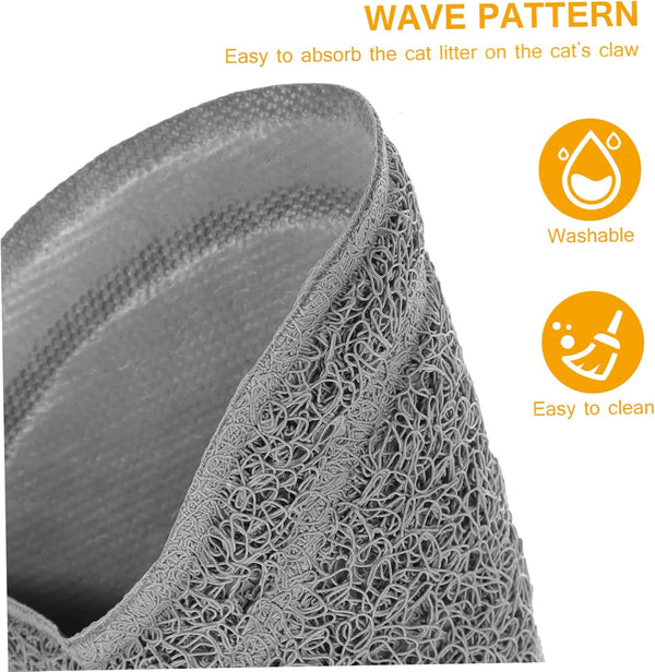 Cat Litter Box Mat PVC Cat Bowl Mat: Nonslip Waterproof for Litter Box That Ches - for under Pet Food Bowl, 17.7 X 10.2 X 0.2 Inch3