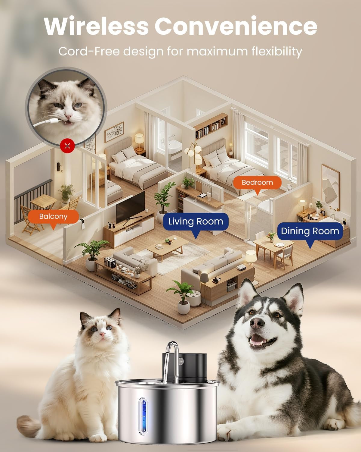 cat-water-fountain-wireless-stainless-steel-with-sensor-3-5l-118oz-battery-operated-rechargeable-automatic-water-dispenser-quiet-pump-for-drinking-indoor-easy-clean-for-cats-dogs-pets