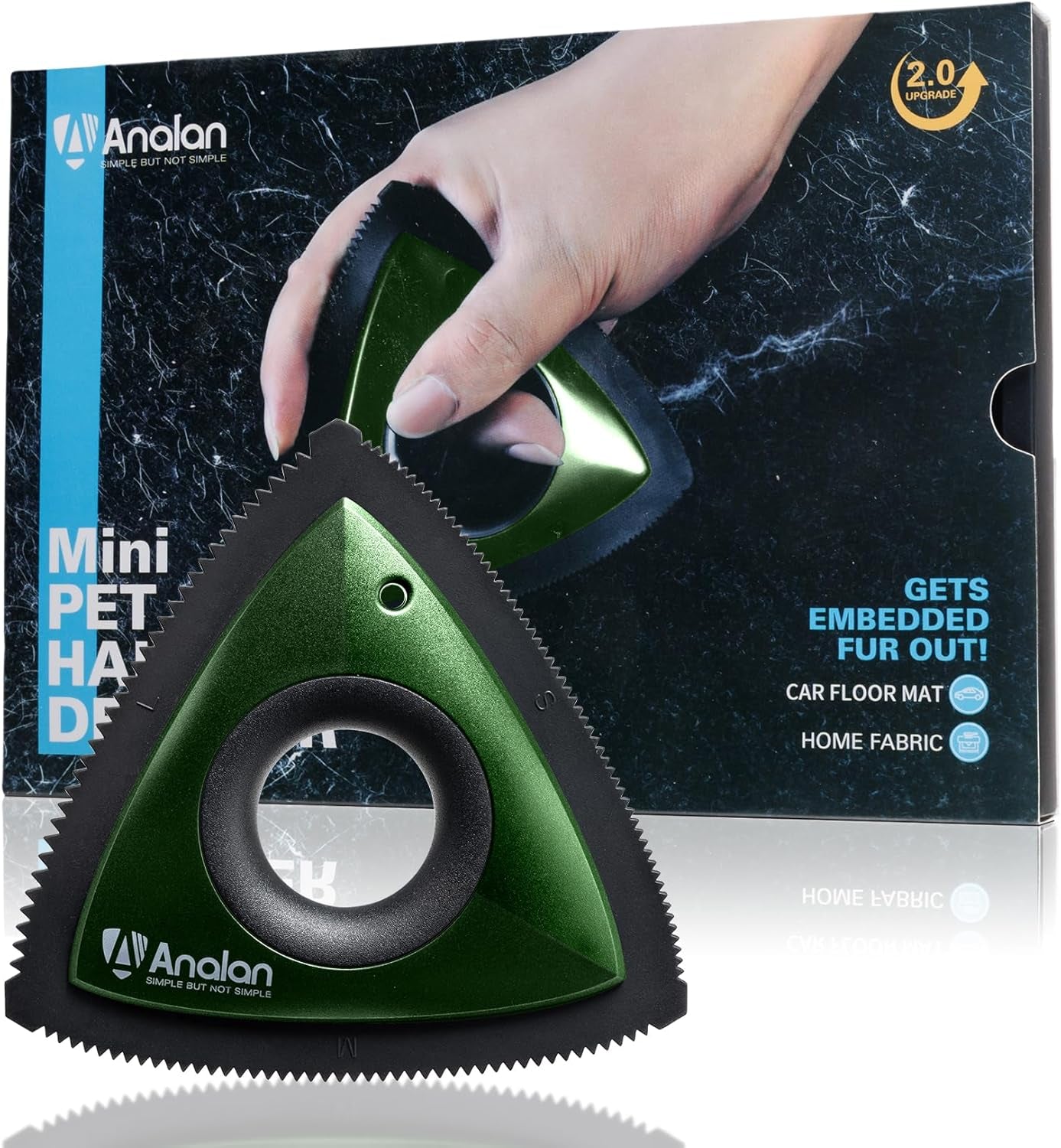 analan-mini-pet-hair-remover-for-car-detailing-dog-hair-tool-brushblack-deep-cleaning-reusable-rubber-gentle-on-fabrics-triangle-design-for-car-interiors-couch-rugs-carpet-mats-furniture