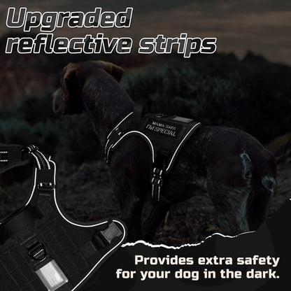 Rabbitgoo Tactical Dog Harness for Large, No Pull Military Service Vest | Molle & Handle, Heavy Duty, Adjustable, Reflective Straps, Easy Control for Training Walking, Black, Large7