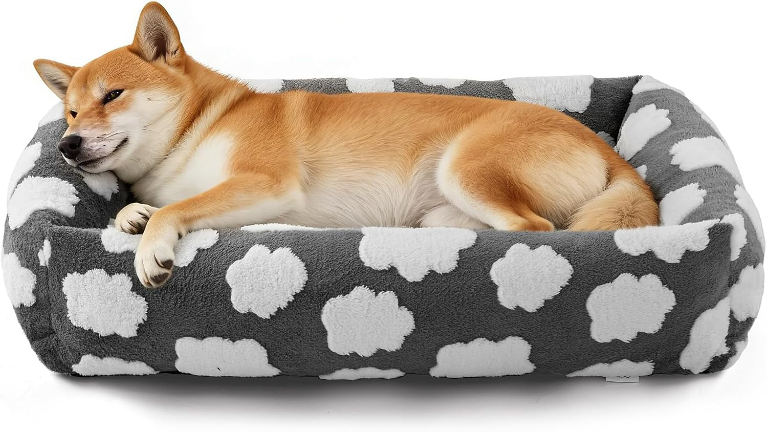 joejoy-dog-bed-medium-size-dog-removable-washable-cover-orthopedic-soft-pet-bed-anti-slip-fluffy-plush-faux-rabbit-fur-puppy-bed-30x24x8-leopard-print-grey