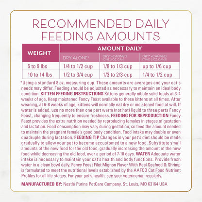 Purina Fancy Feast Dry Cat Food Filet Mignon Flavor with Seafood and Shrimp - 12 Lb. Bag10