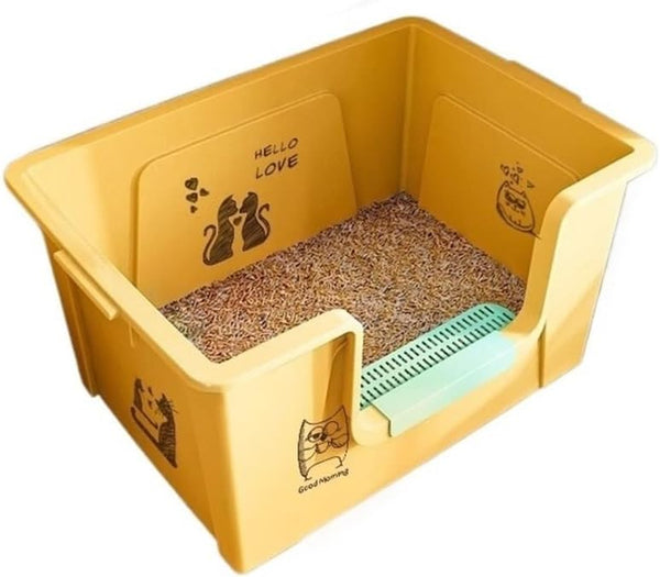 Pet Supplies, Litter Box for Large Cats,High Sides, Anti-Splash, Multi-Cat Use2