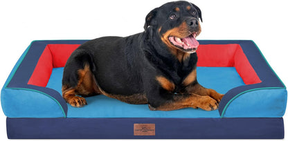 Comfort Expression Orthopedic Dog Bed for Extra Large Dogs with Bolster | Waterproof Dog Couch Bed with Washable Cover & Non-Slip Bottom, Supportive Egg Crate Foam XL Pet Bed, 42X30 Inch126