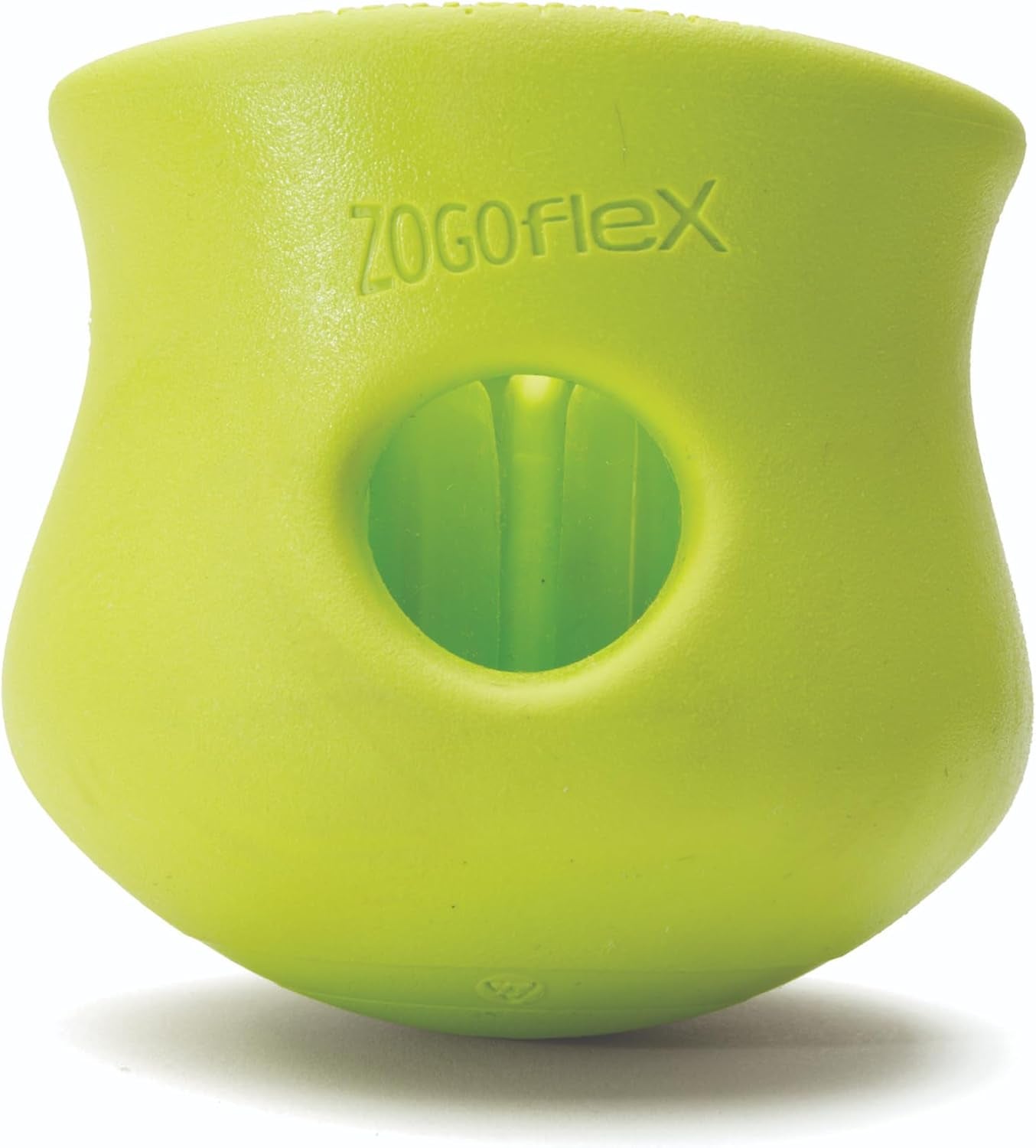 west-paw-zogoflex-toppl-interactive-treat-dispensing-puzzle-dog-toy-for-mental-stimulation-enrichment-holds-kibble-treats-lickable-freezable-dishwasher-safe-made-in-usa-large-aqua-blue