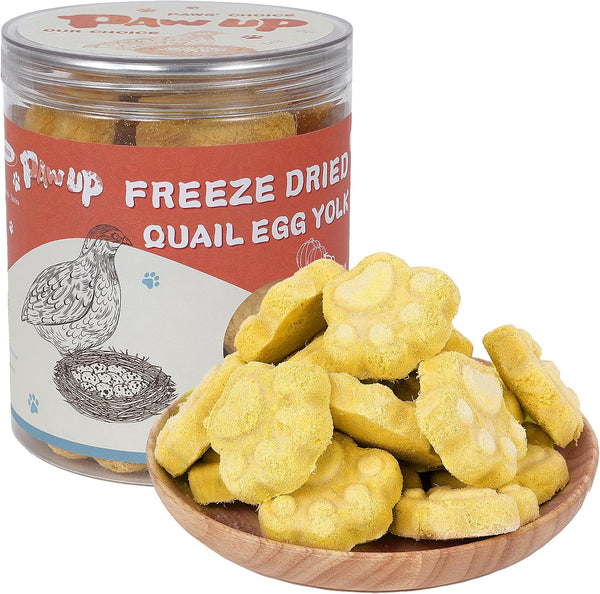 PAWUP Freeze Dried Quail Egg Yolk Pet Treats, Freeze-Dried Pet Food for Dogs, Cats, Pure Fresh Ingredient, 4.2 Oz, Rawhide Free, Gluten&Grain Free11
