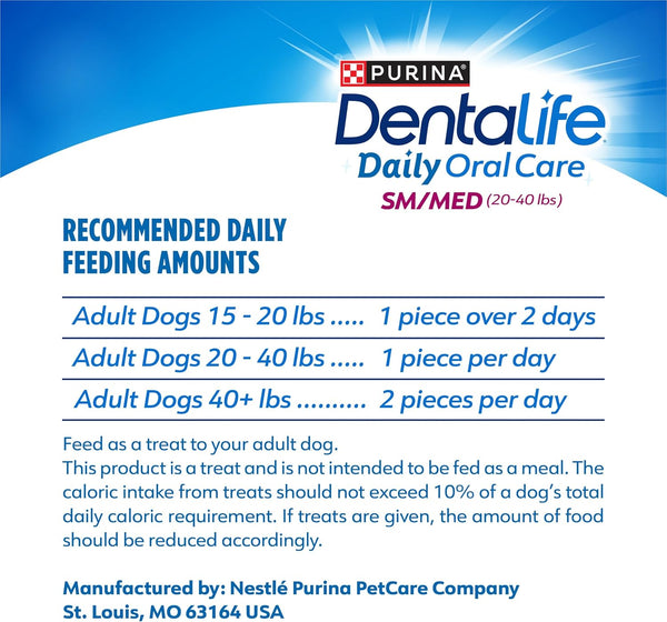 Dentalife Purina Daily Oral Care Dental Dog Treats, Small/Medium, 60 Ct | for Small and Medium Dogs 20-40 Lbs, Chicken-Flavored Dental Chews, Freshen Breath and Fight Tartar Buildup, Made in the USA8
