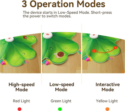 FEELNEEDY Rechargeable Cat Toys, 2 in 1 Hide and Seek Game Interactive Cat Toy, Movable LED Red Dot, Moving Concealed Feathers, Durable Exercise Toys for Indoor Cats, Bored Adult Cats Wand Toy3