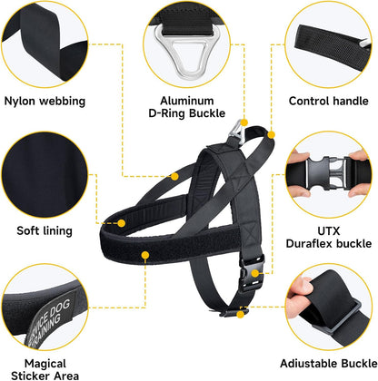 EXCELLENT ELITE SPANKER No Pull Dog Harness Padded Military Patrol Vest Adjustable Nylon Small Service Walking Dog Harness with Handle for Training Running(Blk-M) | Military Dog Harness,Cordura Nylon,Adjustable,Walking,Hiking,Training,Running,For Small Medium Large Dogs3