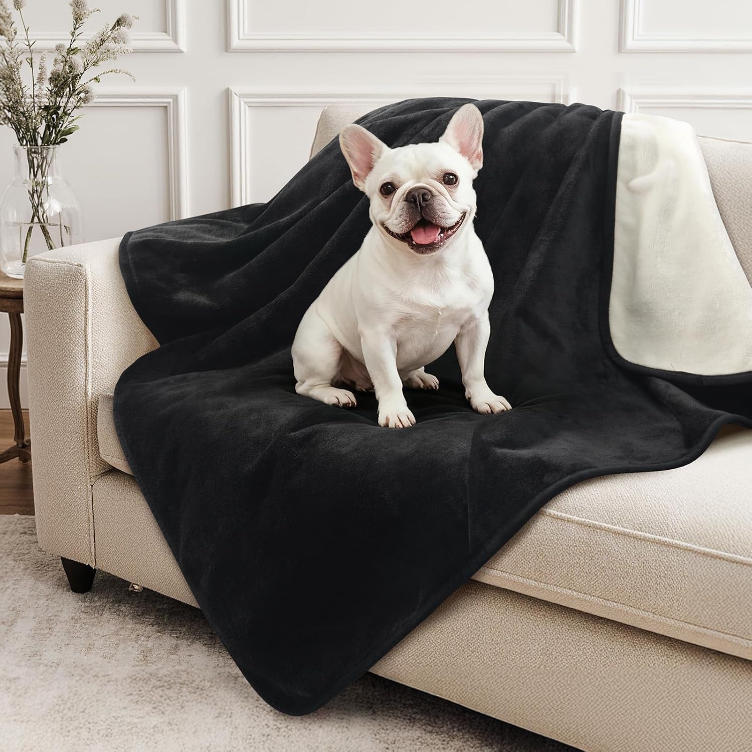 loobani-waterproof-blanket-for-bed-soft-flannel-twin-bed-blanket-60-x-80-dog-pet-blankets-for-large-dogs-reversible-spill-proof-throw-for-couch-cover-movie-time-camping-travel-noise-free-grey