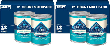 Blue Buffalo Homestyle Recipe Wet Dog Food Paté Variety Pack, Chicken Dinner & Beef Dinner with Garden Vegetables, Made with Natural Ingredients, 12.5-Oz. Can (6 Count, 3 of Each)17