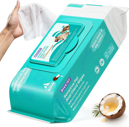 HICC PET Rear-End & External Anal Area Cleaning Deodorizing Wipes | Hydrating & Nourish Fur Dogs & Cats Grooming Wipes for Daily Cleaning1