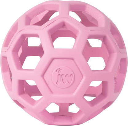 JW Pet Hol-Ee Roller™, Dog Toy Puzzle Ball, Natural Rubber, Small (3 Inch Diameter), Pink1