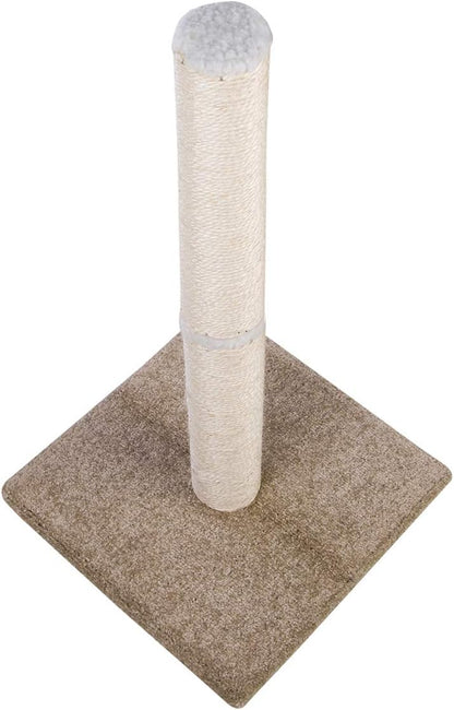 Cat Scratching Post Carpet, Tall Big Sisal Rope Cat Scratch Pole for Cats and Kittens, Stable Carpeted Heavy Base (Beige/Yellow)4