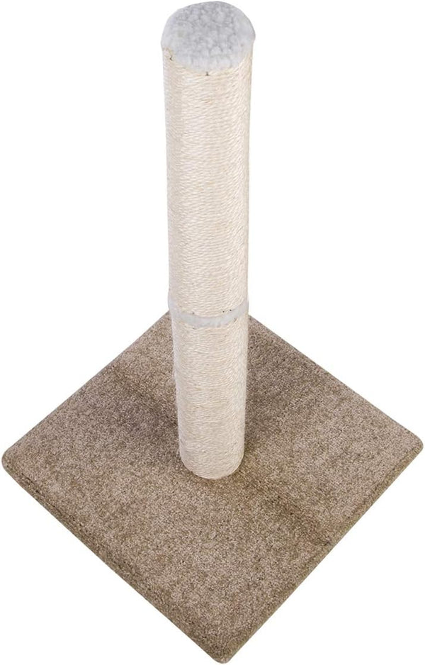 Cat Scratching Post Carpet, Tall Big Sisal Rope Cat Scratch Pole for Cats and Kittens, Stable Carpeted Heavy Base (Beige/Yellow)4