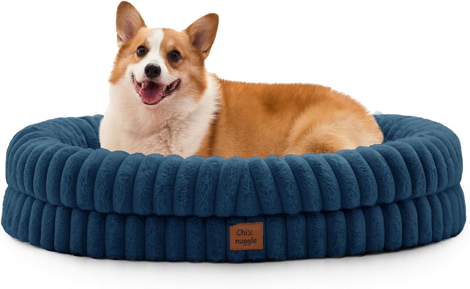 chixnuggle-orthopedic-dog-bed-washable-cover-faux-fur-bolster-pet-couch-waterproof-egg-crate-foam-non-slip-bottom-for-small-medium-dogs-dark-grey-30-24-7-dog-sofa-puppy-bed