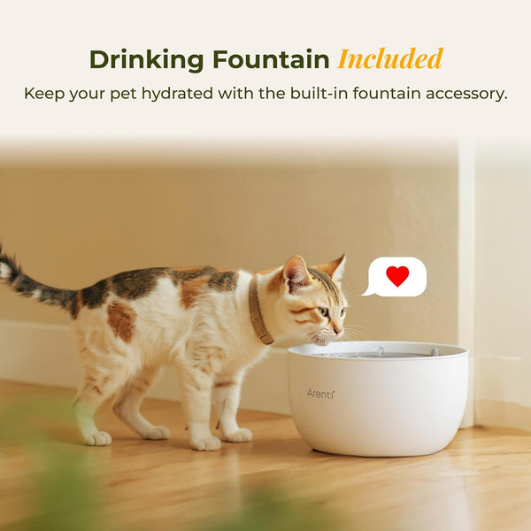 ARENTI Smart Automatic Cat Feeder and Water Fountain, 4L Pet Feeder Cat Food Dispenser with Camera, Dual Power, App Control, Live View & Night Vision, Meal Call, Hygienic Water Flow, Desiccant Bag4