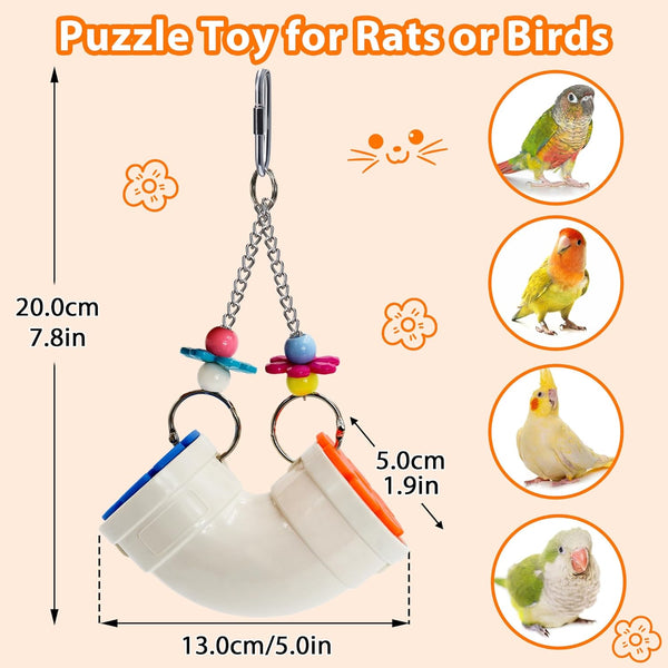Rat Enrichment Foraging Toy, Wide Opening for More Treats, Easy-Clean | Slow Feeder Hanging Fancy Cage Puzzle Toy for Rats & Mice, Inspires Foraging Instincts to Relieve Boredom and Keep Healthy6