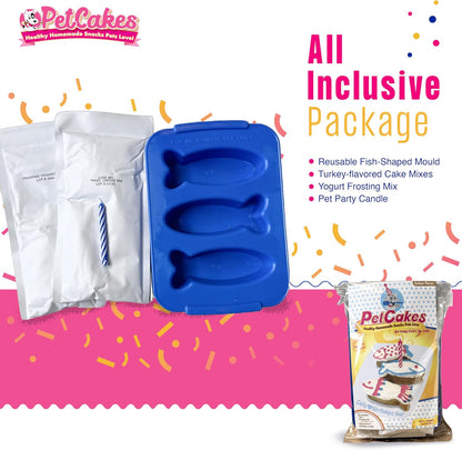 Petcakes Cat Birthday Cake Kit - All Natural Treats - Kitten & Cats Turkey Flavor Cat Food - 5.5 Oz3