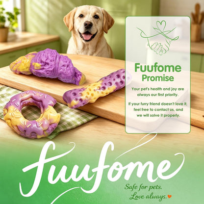 Fuufome Dog Toys for Aggressive Chewers: Dog Chew Toys for Medium Large Dog | Long Lasting Dog Chews | Tough Nylon Bone | Teeth Cleaning Care | Keep Dog Busy | Inevitable Milk Flavor | 3 Pack Set8