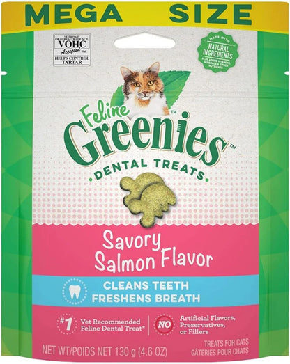 Greenies Feline Natural Crunchy Dental Cat Treats, Salmon Flavor, 21 Oz | #1 Vet-Recommended, Clinically-Proven Oral Care, 36% Less Tartar in 28 Days, Cleans to Gumline, Natural Ingredients13