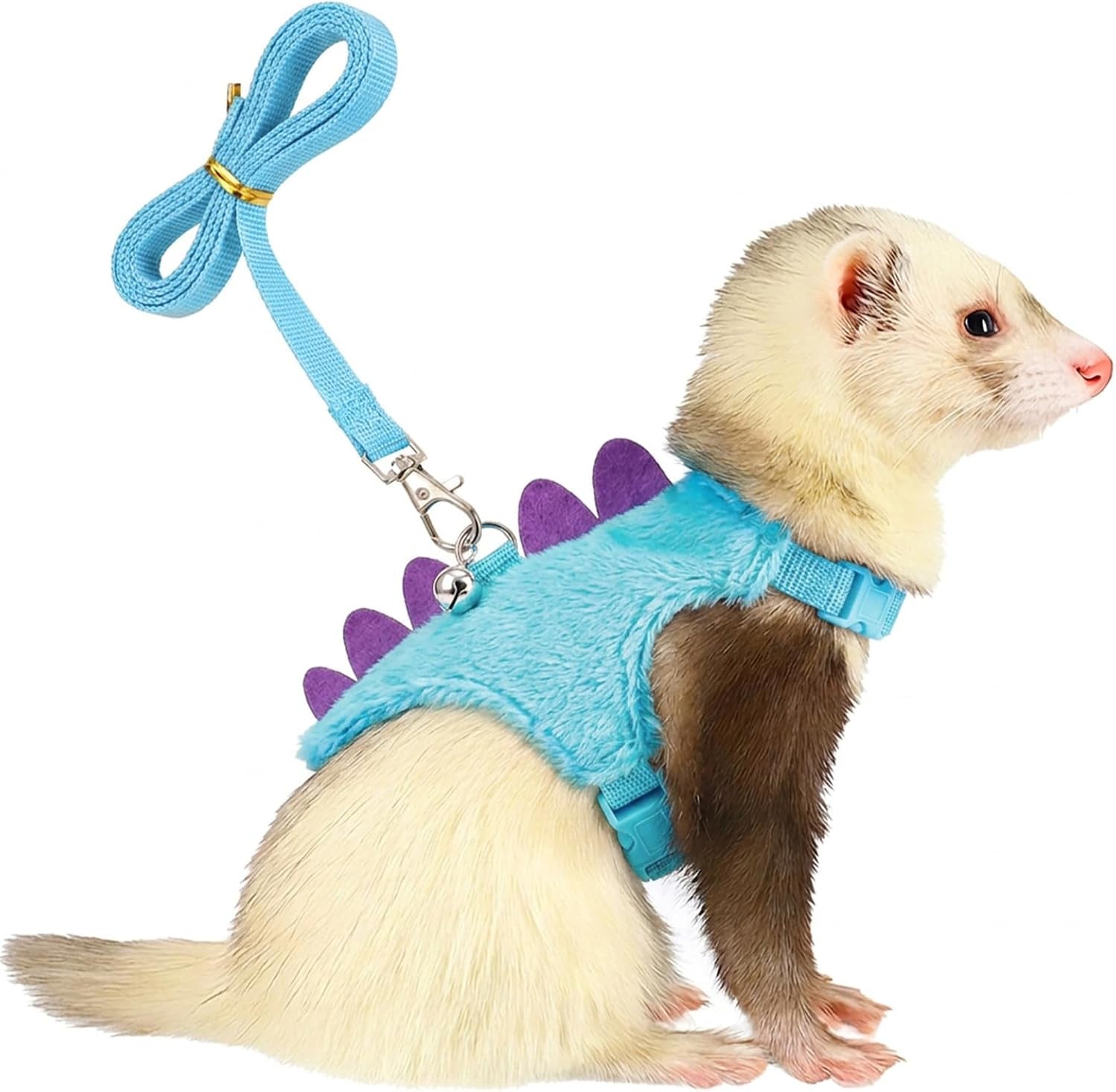 ferret-harness-and-leash-set-small-animals-vest-harness-with-safe-bell-dinosaur-shaped-leash-set-for-baby-rabbit-guinea-pig-teacup-chihuahua-mouse-and-other-small-pet